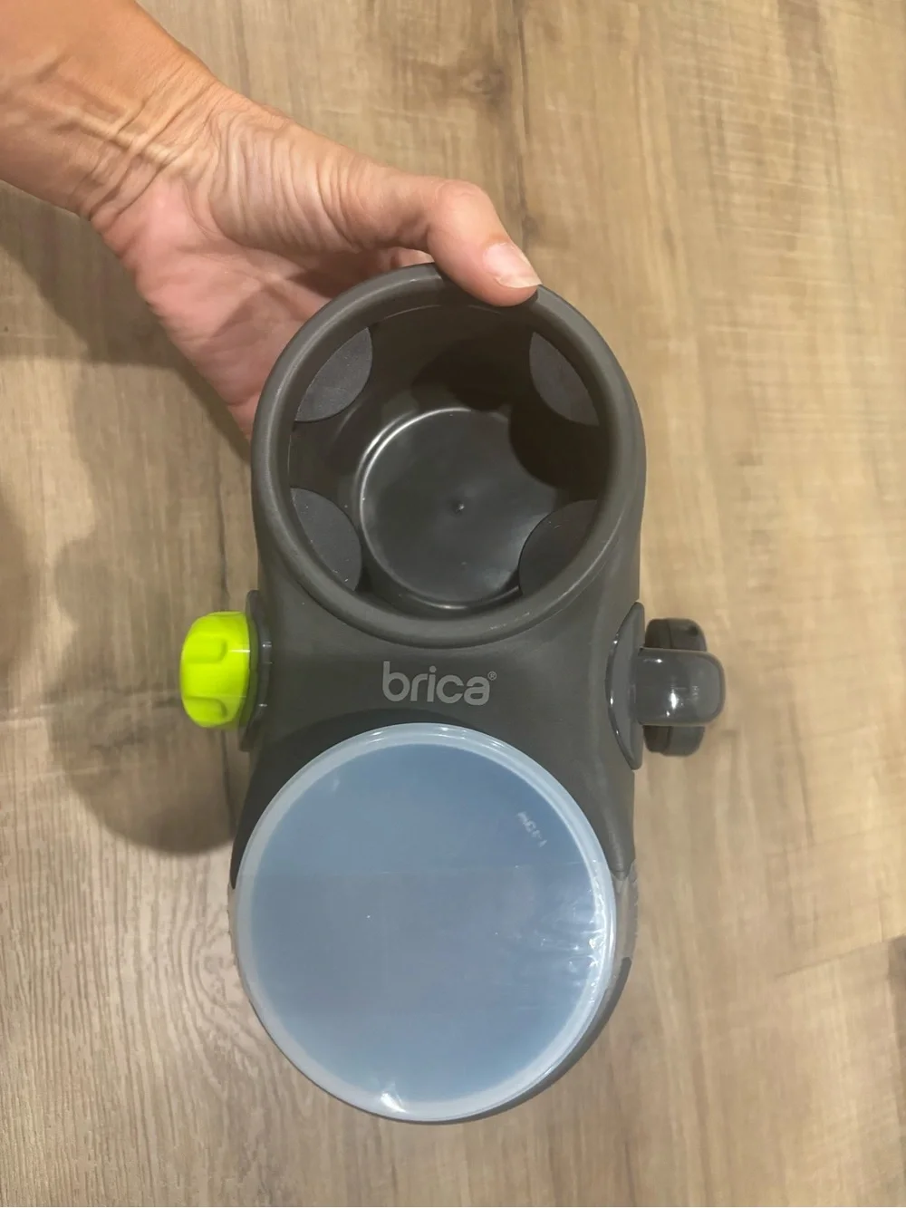 Brica Gray & Lime Travel Cup and Snack Holder